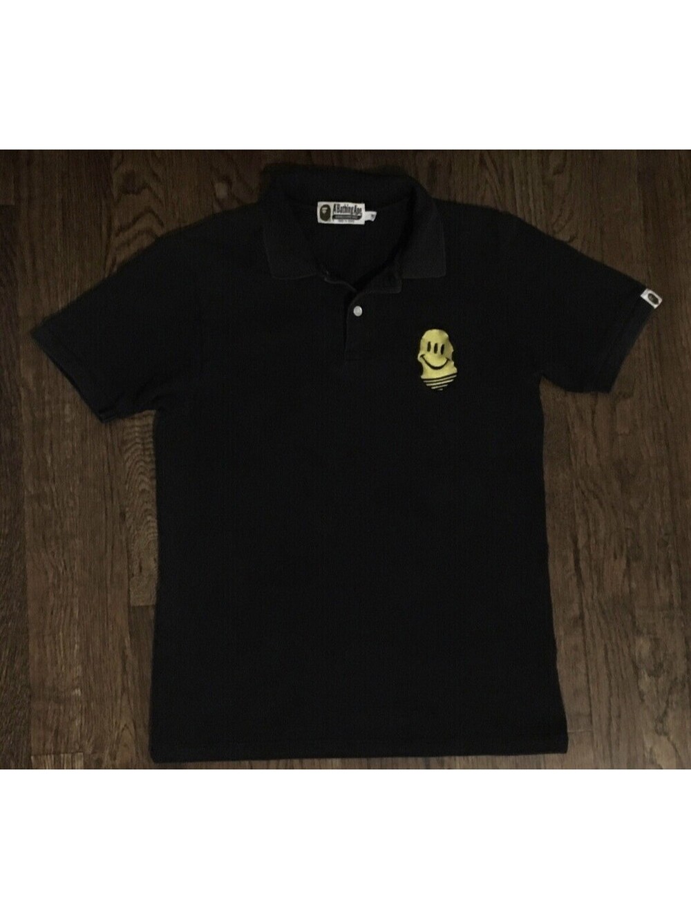 A Bathing Ape Polo Shirt Medium Black